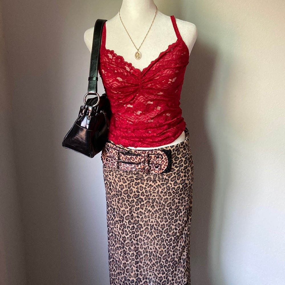 Red lace tank